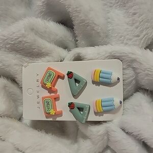 NWT Earrings Teacher Student Themed 3 Pack NIP NEW  Pencil Ruler Chalkboard Gift